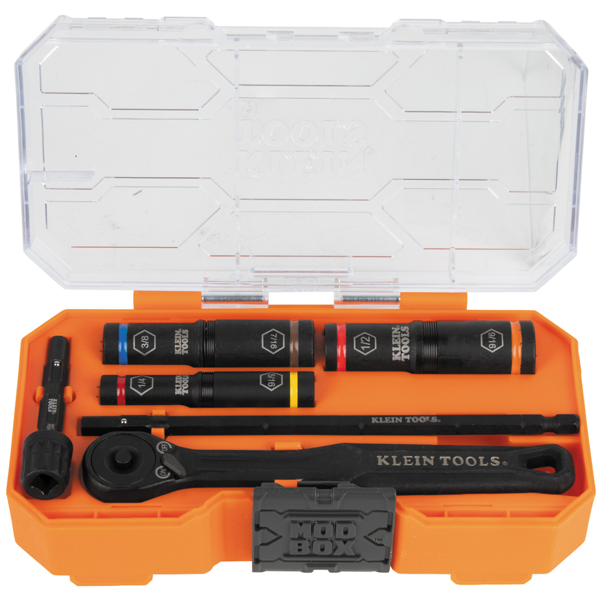 Klein Tools, Essential Deep-Well Heavy-Duty Flip Socket Set, SA, Pieces (qty.) 7 Model# 65238